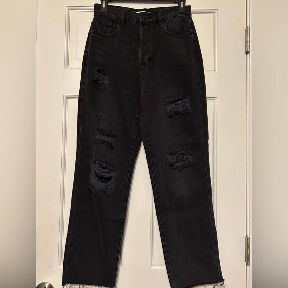 Pacsun Black Straight Leg Jeans with Holes Size 26
